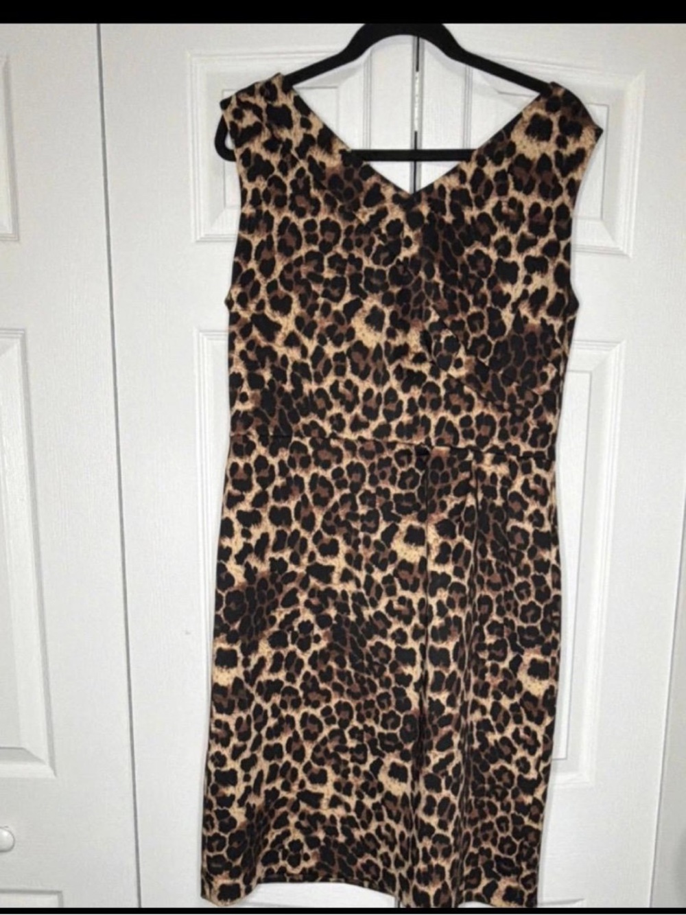 Sleeveless Leopard Print Mini Dress in Brown/Black